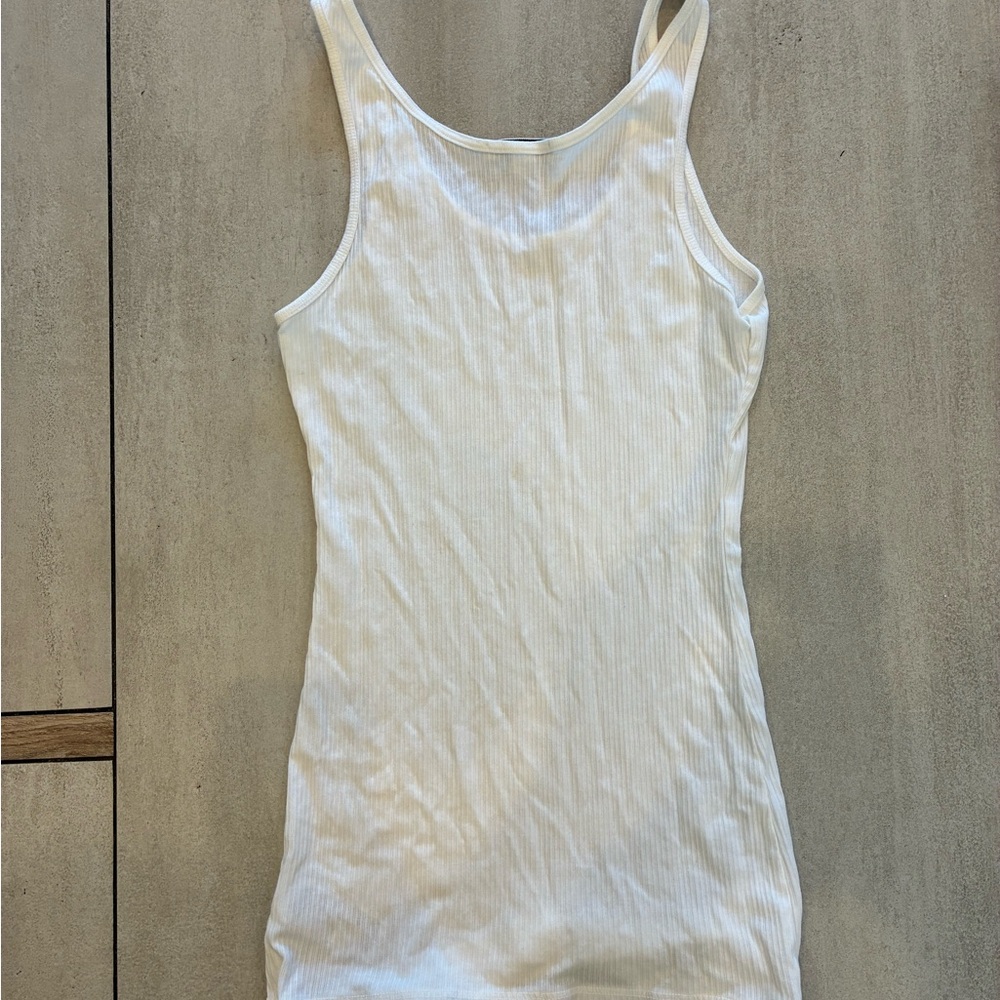 James Perse Ivory Ribbed Tank Top - Picture 2 of 3